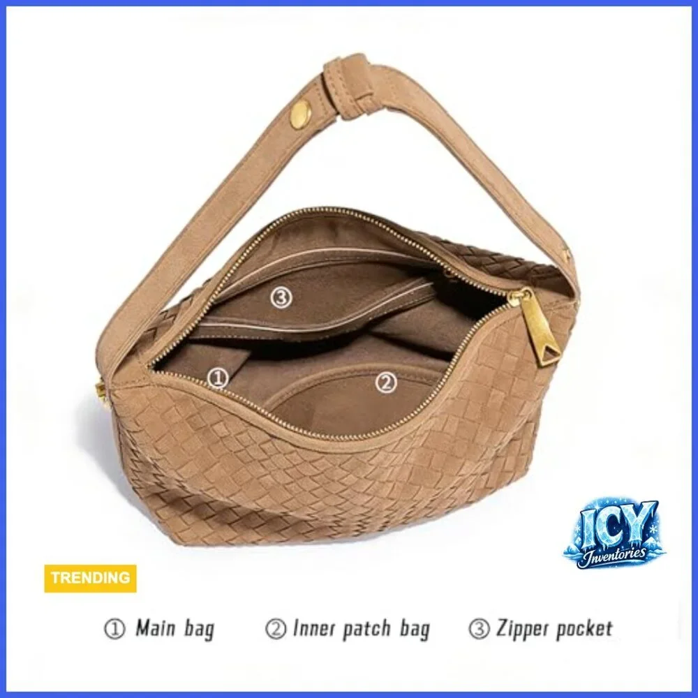 Faux Suede Hobo Bag with Adjustable Strap and Zipper Closure